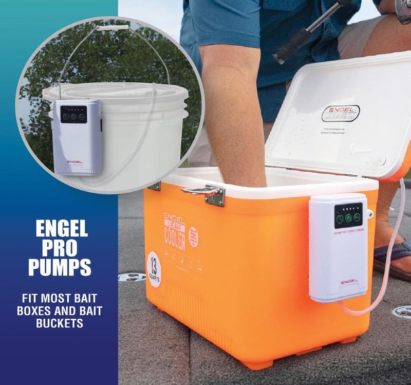 Engel Ultra Quiet Lithium-Ion USB Rechargeable Live Bait Aerator Pump & Bubbler with Universal Clip fits Most Bait Buckets - Large and Extra Large Version Available - Image 3